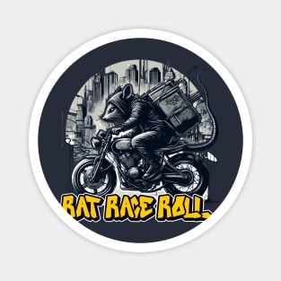 Rat Riding Motorcycle Rat Race Roll Rat Ride Motorcycle Magnet